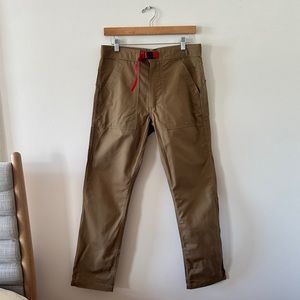 Topo Designs 100% Cotton Pants Hiking Climbing Khaki